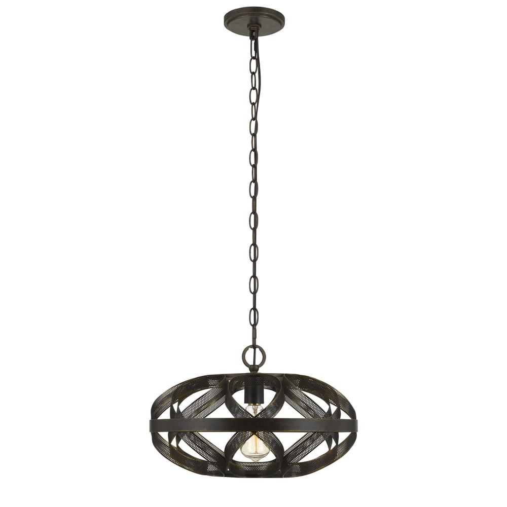  10.5" Height Metal Single Light Pendant In Dark Bronze By Cal Lighting 