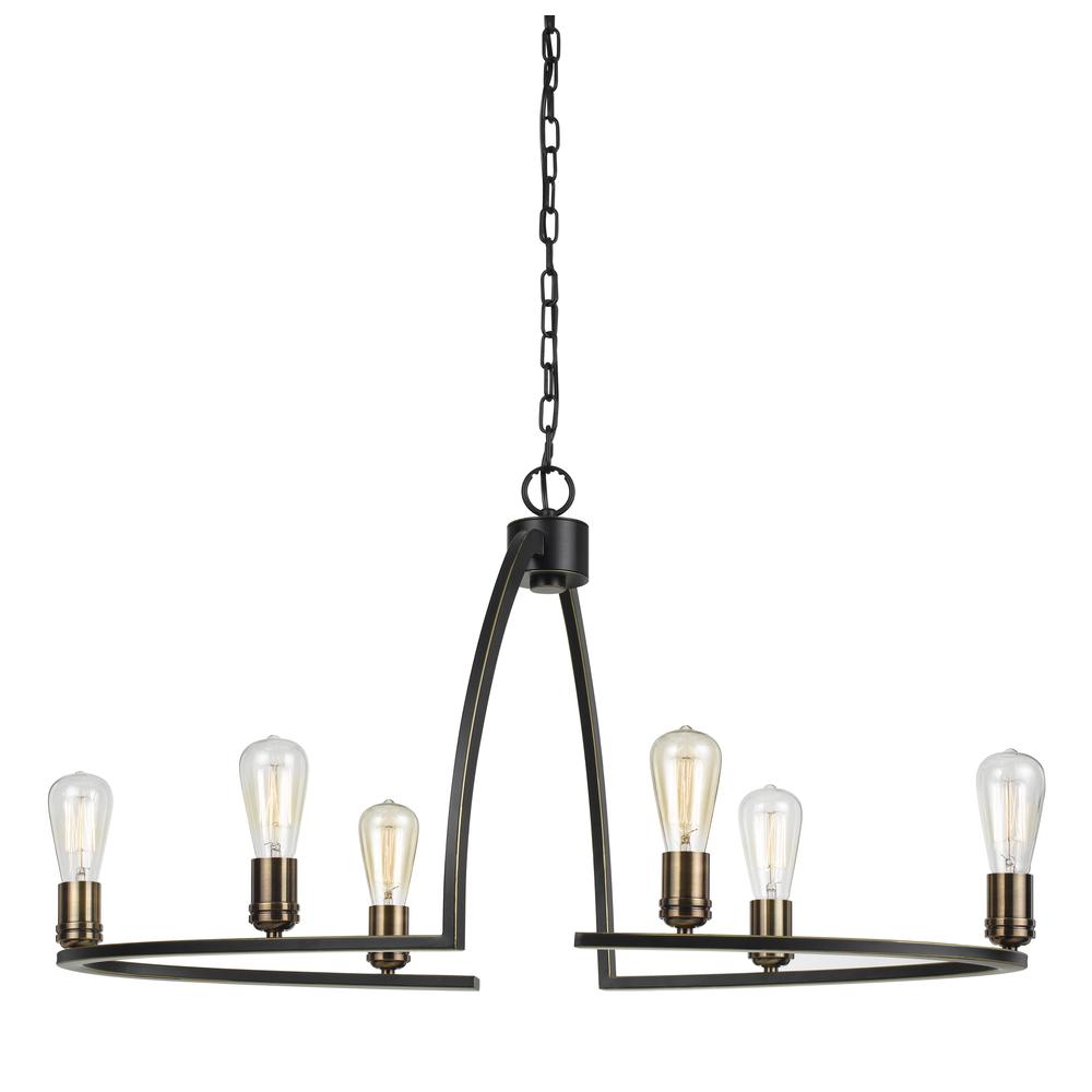  19.5" Height Metal Chandelier In Dark Bronze Finish By Cal Lighting 