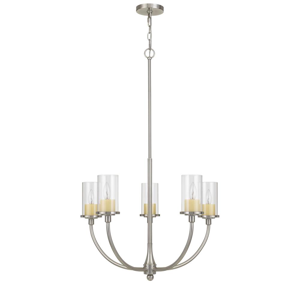  Jervis Metal Chandelier With Glass Shades By Cal Lighting 