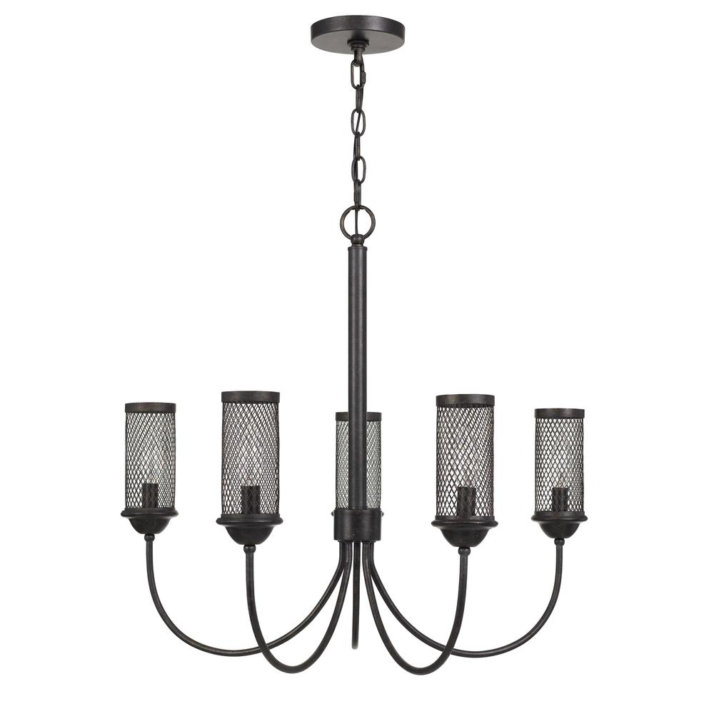  Fulton Metal Chandelier With Mesh Metal Shade By Cal Lighting 