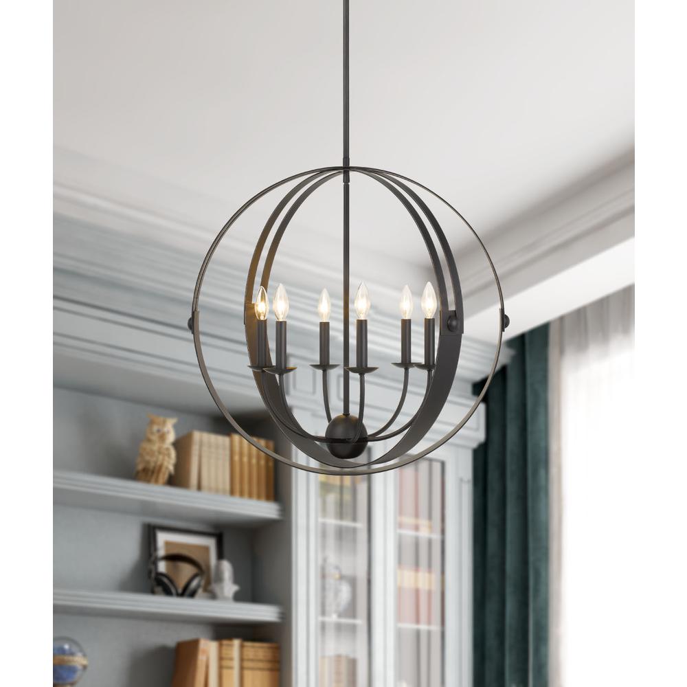  60W X 6 Valais Metal Chandelier By Cal Lighting 