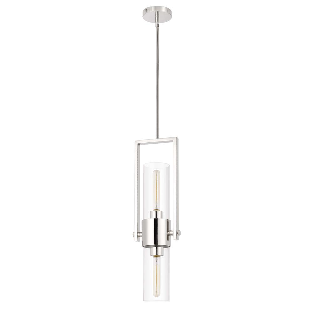  60W Redmond Metal Pendant With Clear Glass Shade By Cal Lighting 