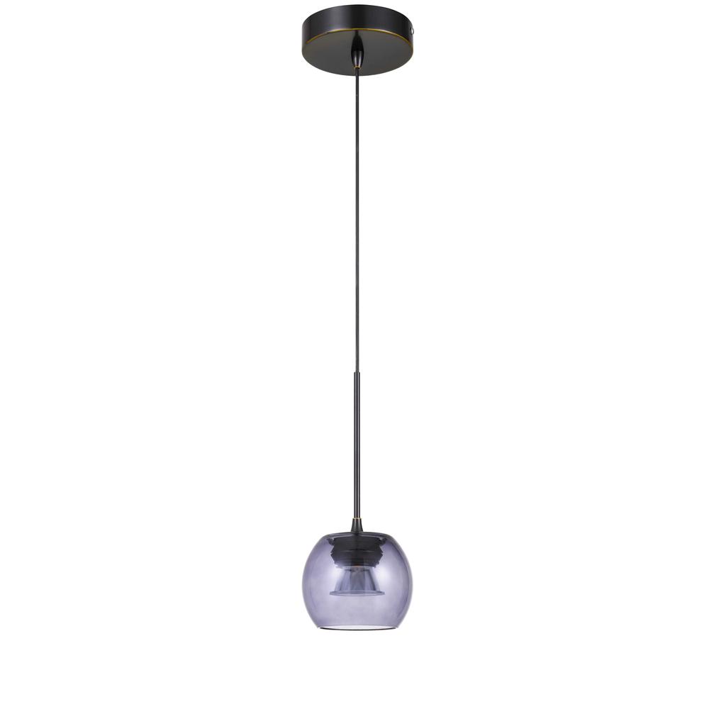  Ithaca 3000K, 8W, 700 Lumen, 90 Cri Dimmable Led Glass Mini Pendant With Smoked Glass By Cal Lighting 