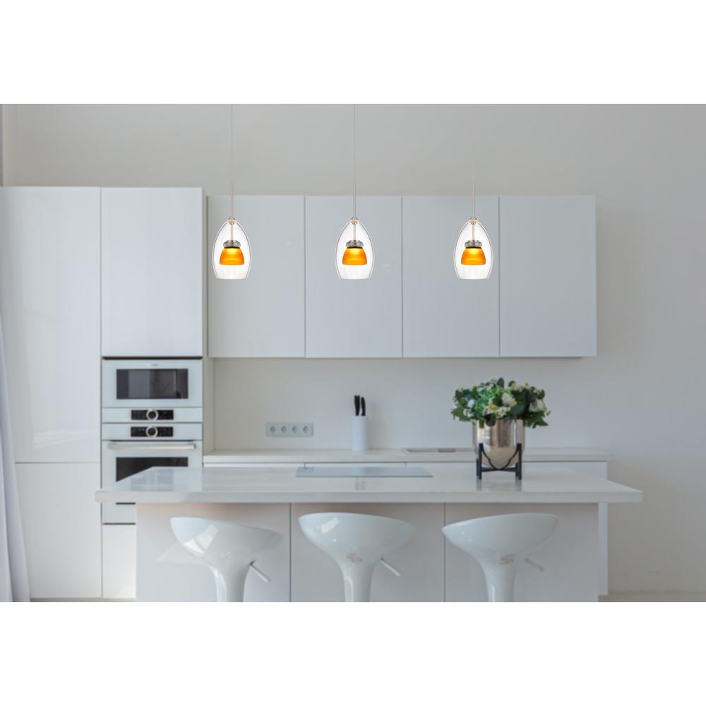  Integrated Dimmable Led Double Glass Mini Pendant Light. 6W, 450 Lumen, 3000K (Base Model), Clear By Cal Lighting 