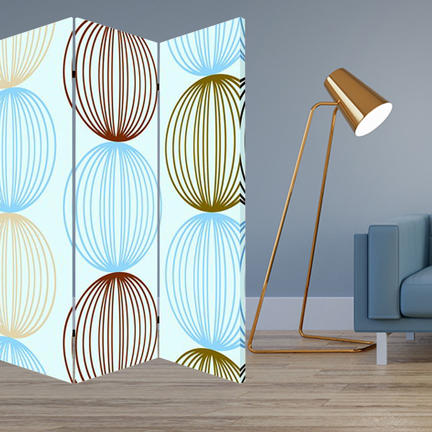  Multi Color Wood Canvas Sphere Screen By Homeroots 