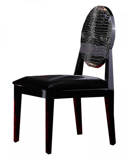  Two 38' Black Velour And Wood Dining Chairs By Homeroots 