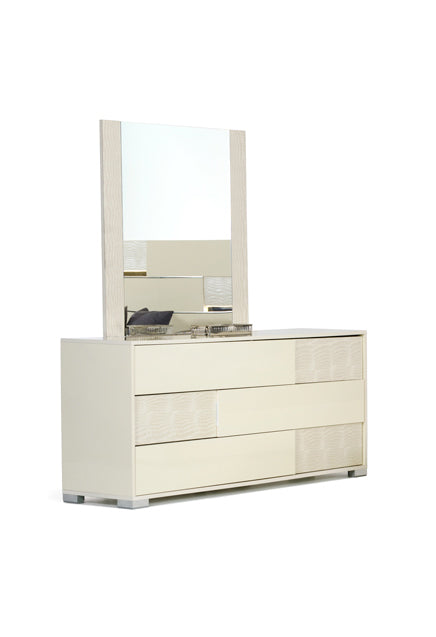  30 Beige MDF and Metal Dresser with 3 Drawers By Homeroots 