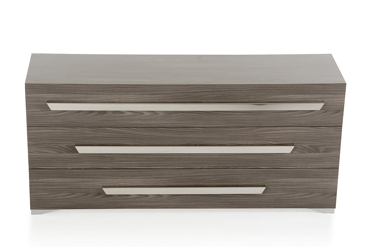  Gray Gradient Lines Chrome 3 Drawer Dresser By Homeroots 