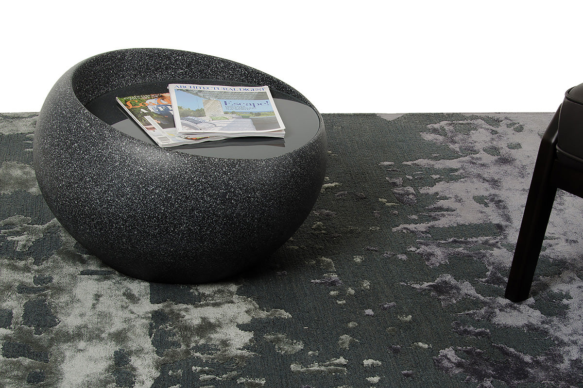  24' Round Fiberglass and Glass Faux Granite Coffee Table By Homeroots 