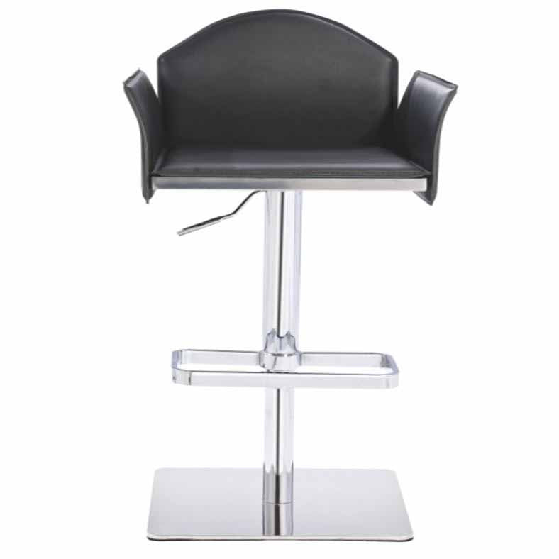  41' Black Eco Leather And Steel Bar Stool By Homeroots 