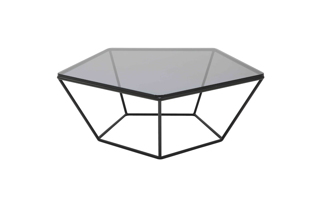  12' Metal and Glass Coffee Table By Homeroots 