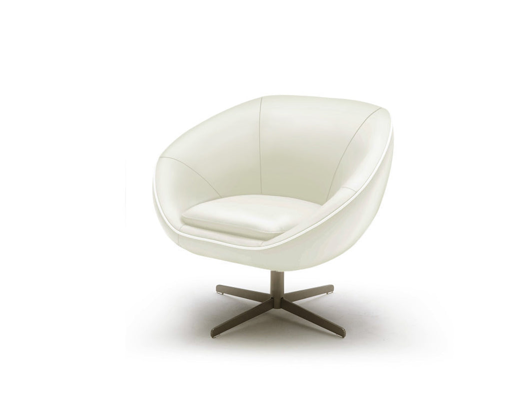  29" White Bonded Leather Foam and Steel Accent Chair By Homeroots 