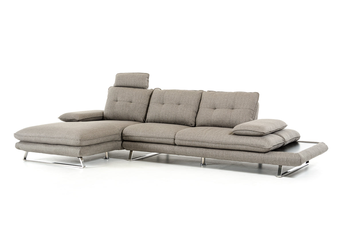  34' Grey Foam Steel Wood and Veneer Sectional Sofa By Homeroots 