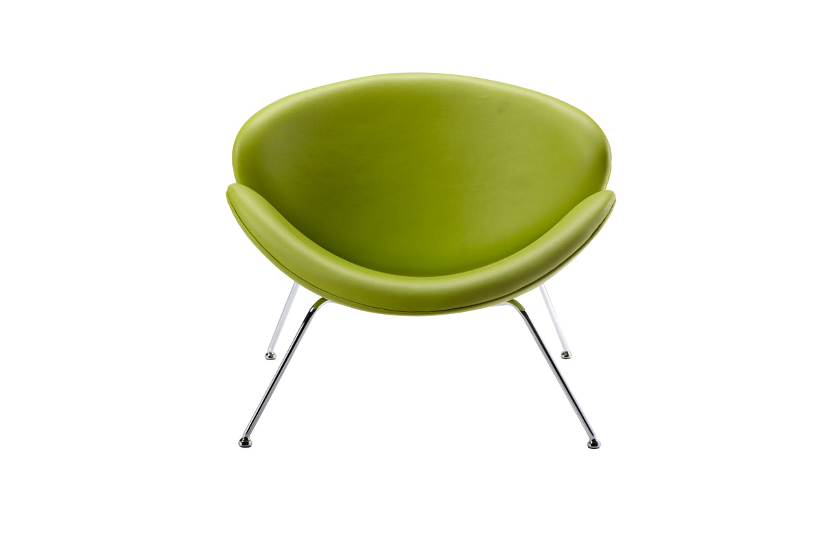  28' Green Leatherette and Metal Accent Chair By Homeroots 