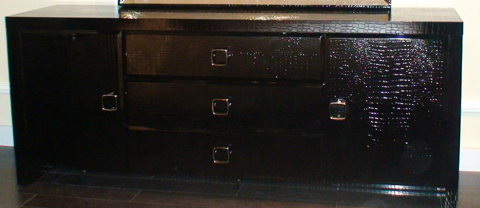  28' Black Crocodile Mdf Dresser By Homeroots 