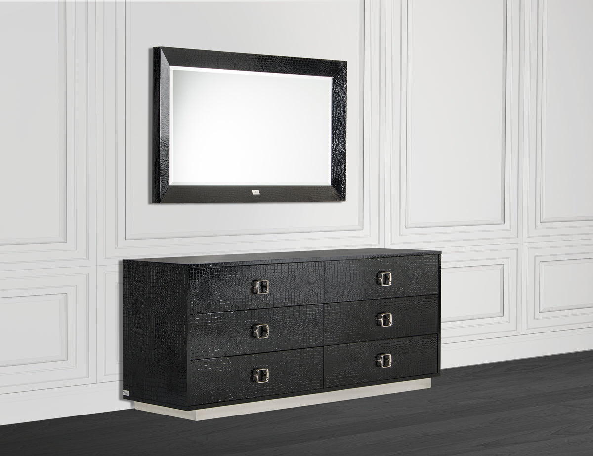  26' Black Crocodile Mdf Dresser By Homeroots 