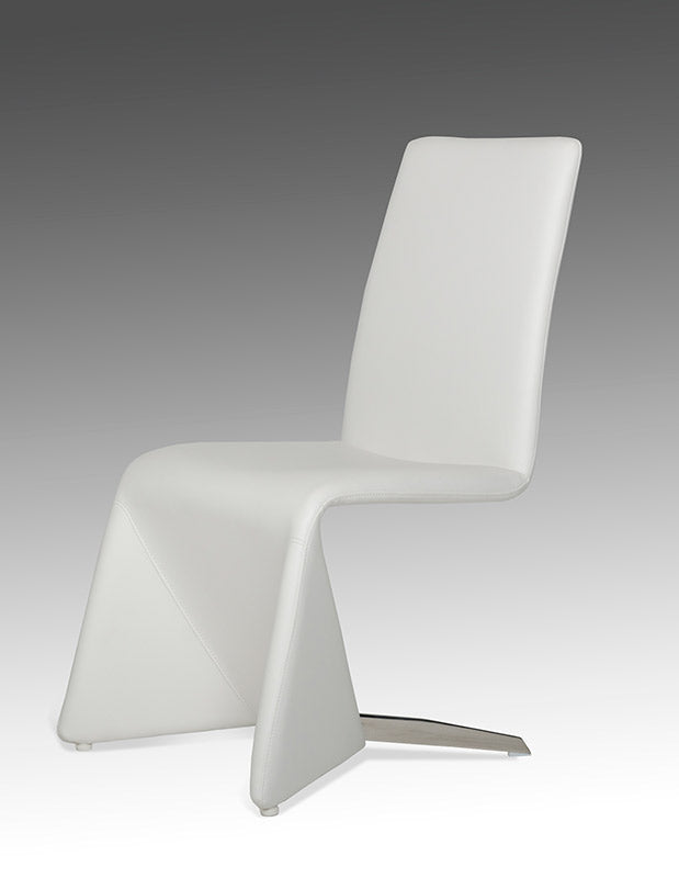  Set Of Two White Contemporary Faux Leather Dining Chairs By Homeroots 