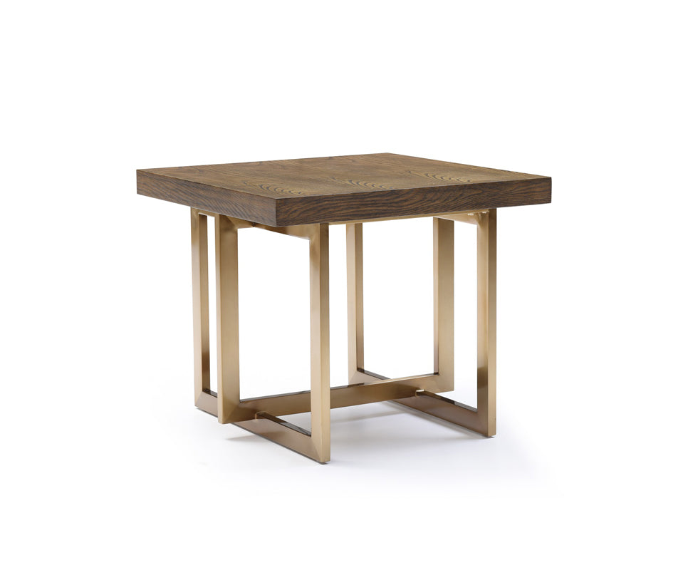  Modrest Pike Modern Elm & Antique Brass End Table By Homeroots 