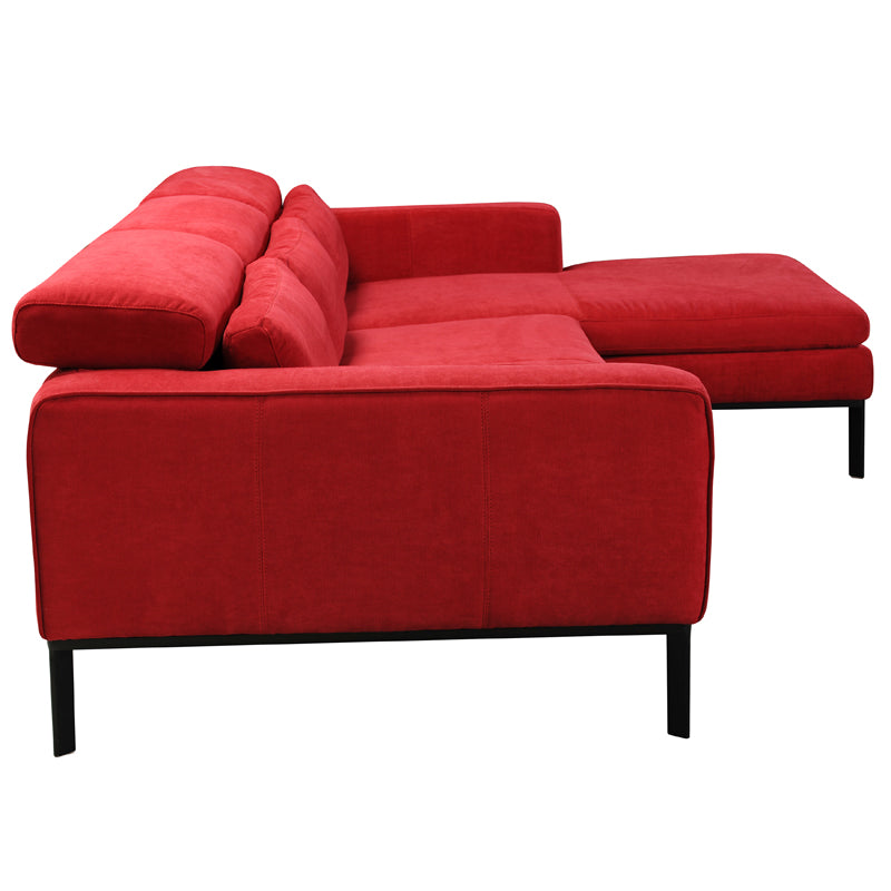 28' Red Fabric and Wood Sectional Sofa By Homeroots | Sofas | Modishstore - 4