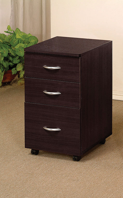  Espresso 3 Drawer File Cabinet By Homeroots 