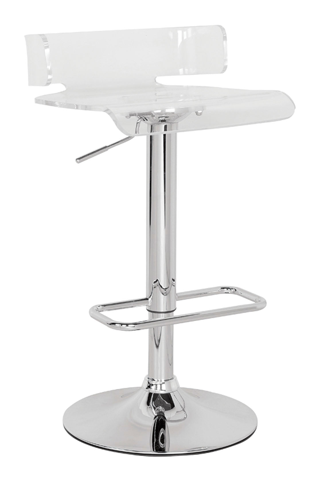  Clear And Chrome Swivel Adjustable Bar Stool By Homeroots 