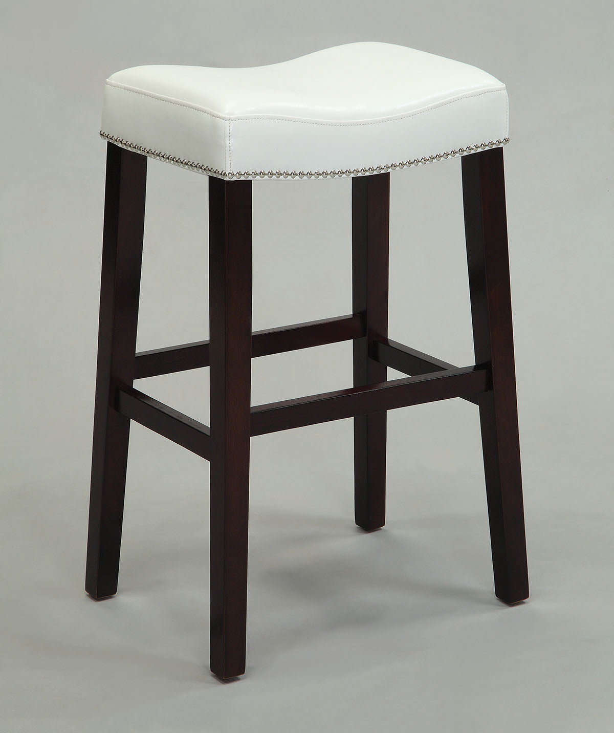  2Pc White And Espresso Bar Stool By Homeroots 