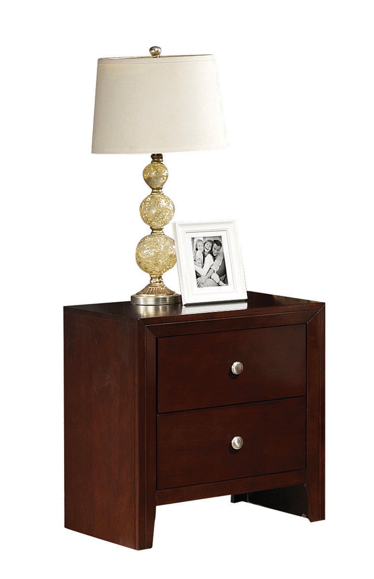  Brown Cherry Wooden Nightstand By Homeroots 