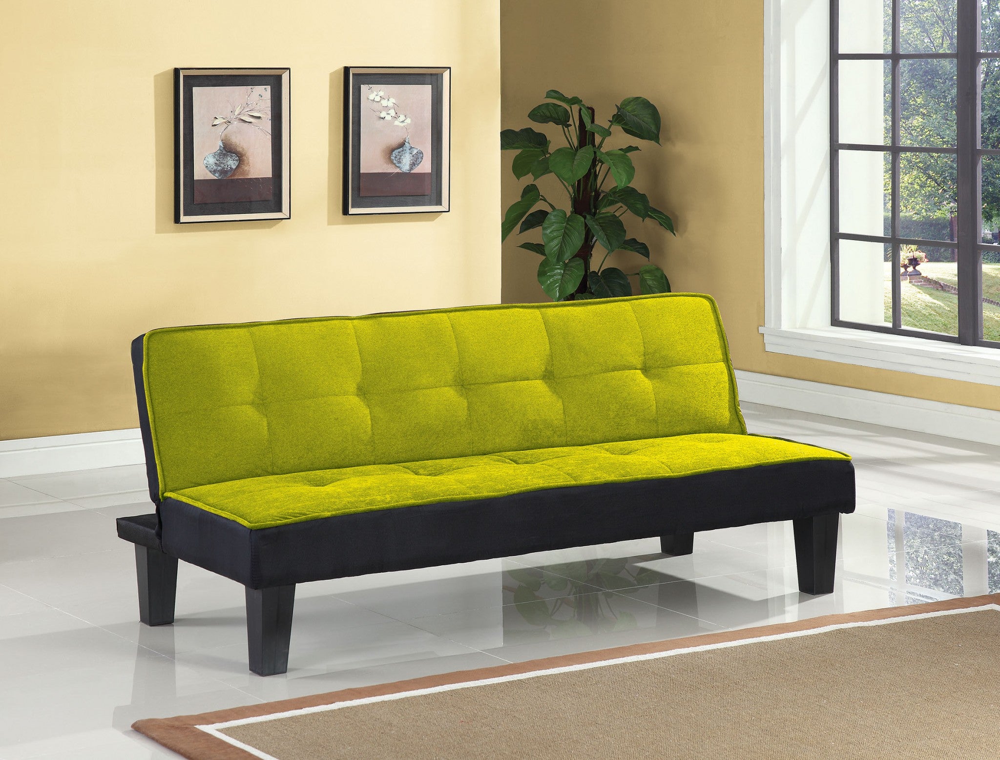  Green Flannel Fabric Adjustable Couch By Homeroots 