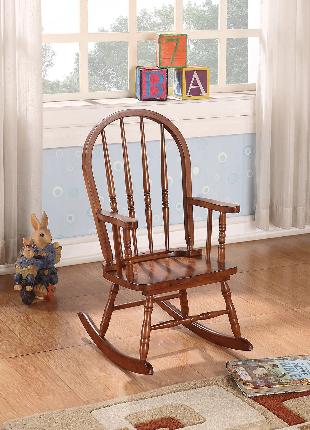  Classic Honey Brown Wooden Youth Rocking Chair By Homeroots 