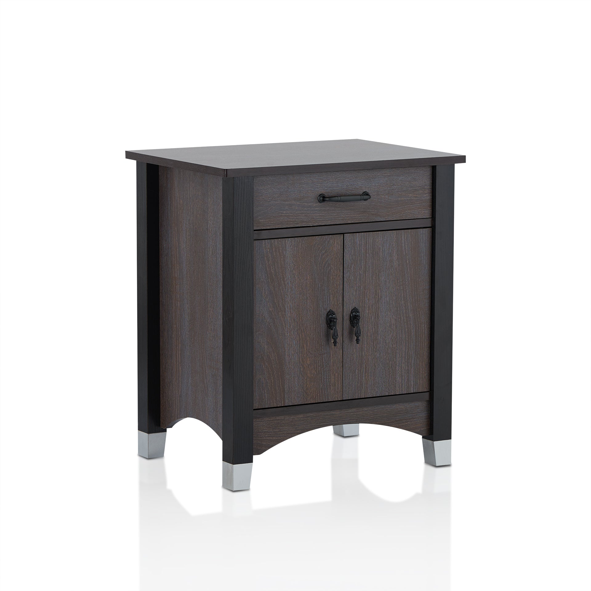  Gray Oak Wood Finish Rectangular Night Stand By Homeroots 