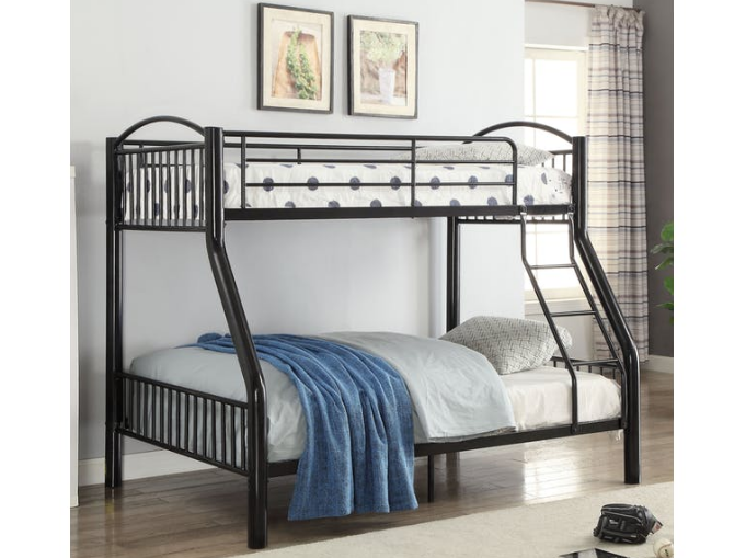  Twin Over Full Black Bunk Bed By Homeroots 