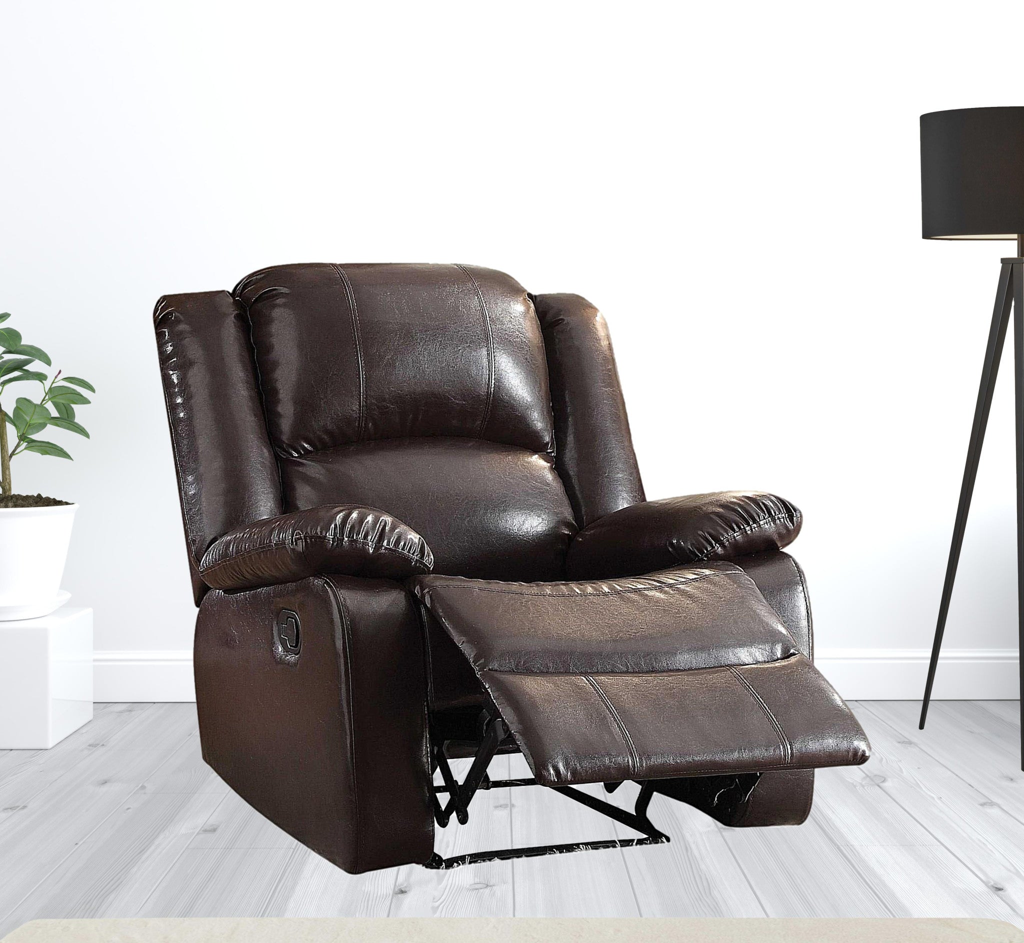  Espresso Pu Recliner By Homeroots 