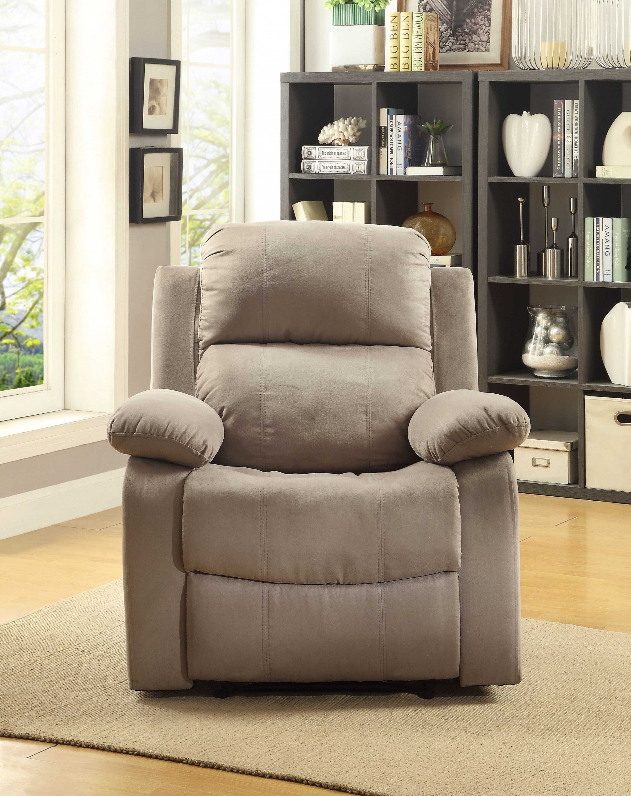  Olive Microfiber Recliner By Homeroots 