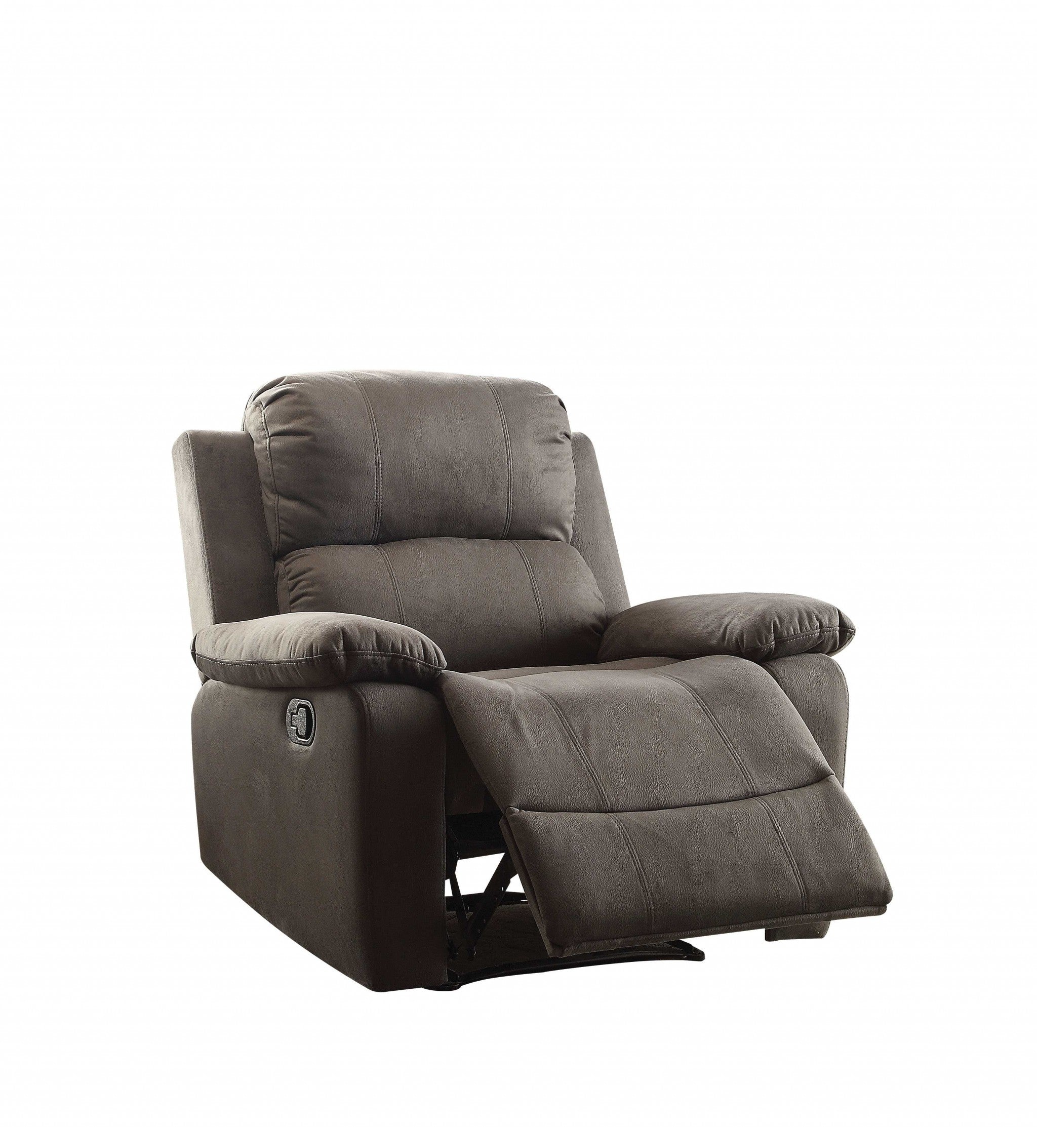  Charcoal Polished Microfiber Fabric Recliner By Homeroots 