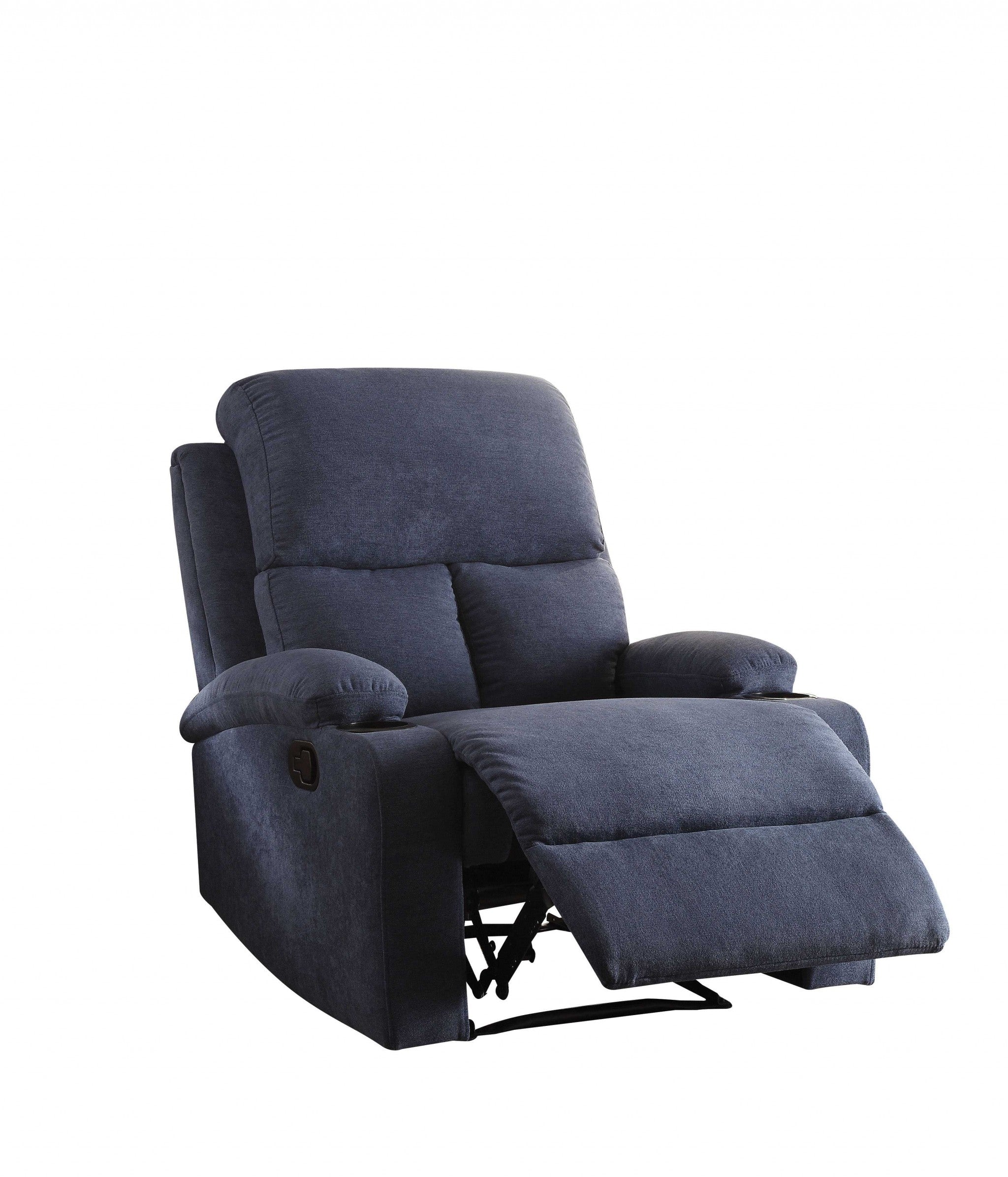  Blue Linen Fabric Recliner By Homeroots 