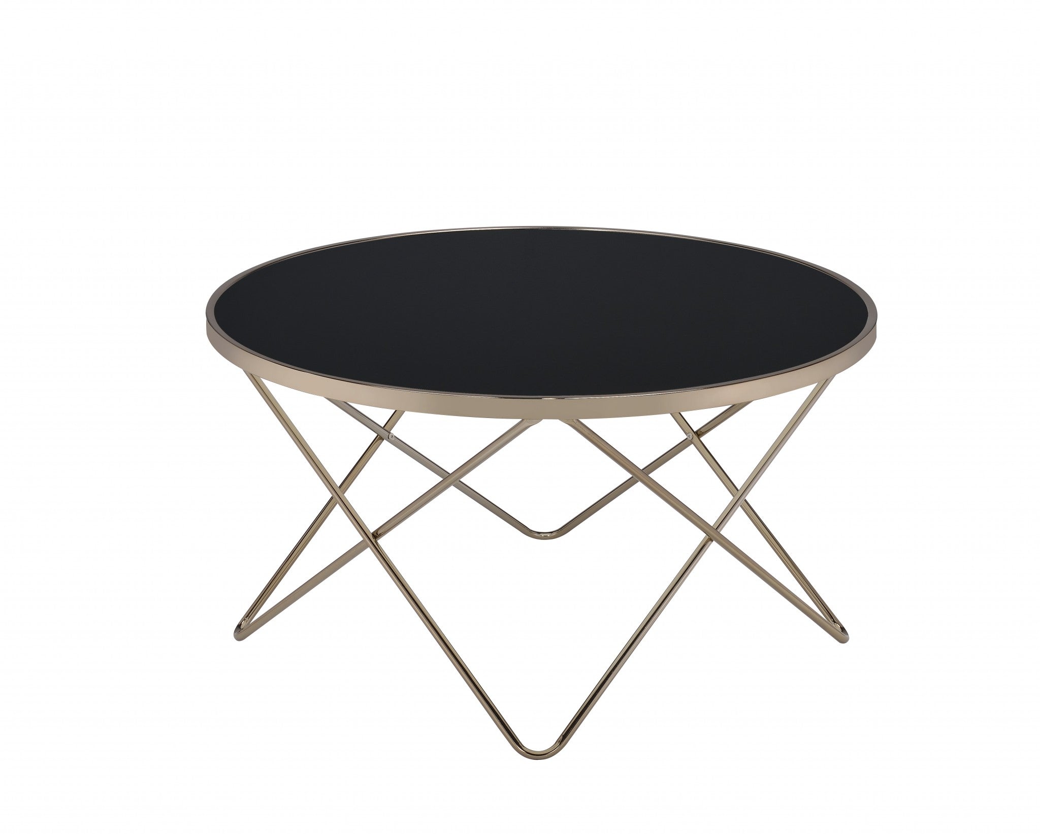  Black Glass And Champagne Coffee Table By Homeroots 