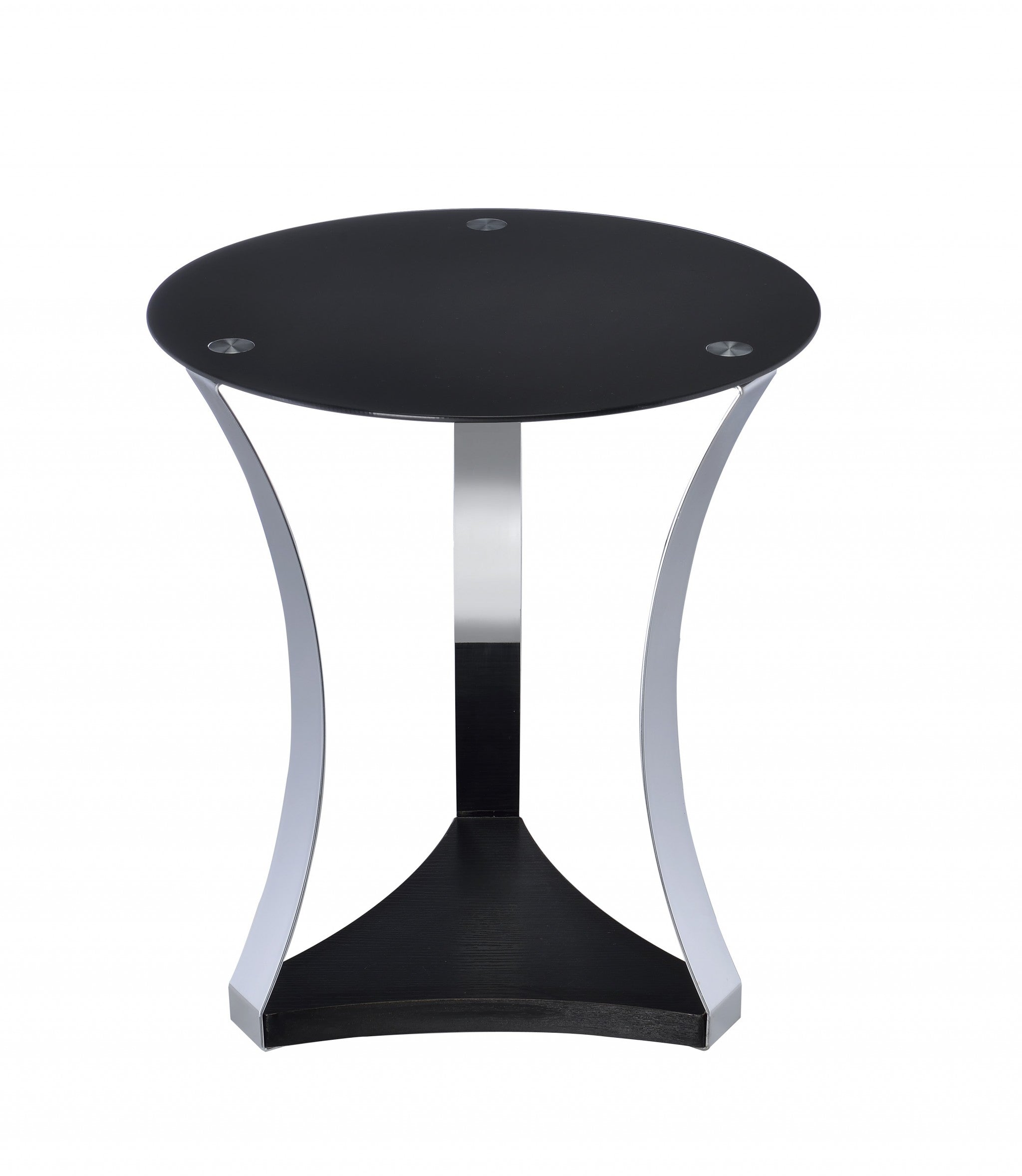  Black Glass & Chrome End Table By Homeroots 