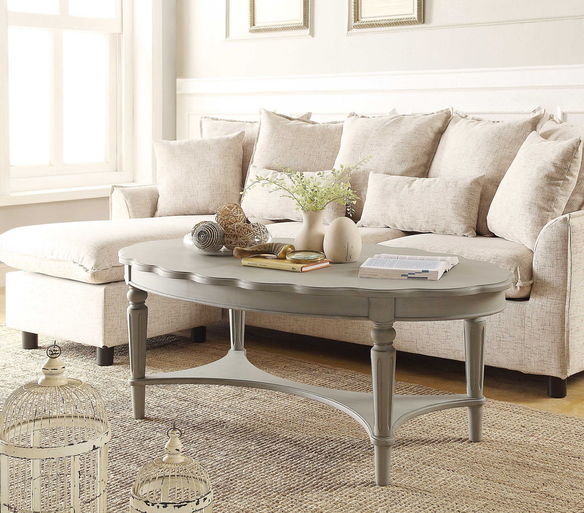  Antique White Coffee Table By Homeroots 