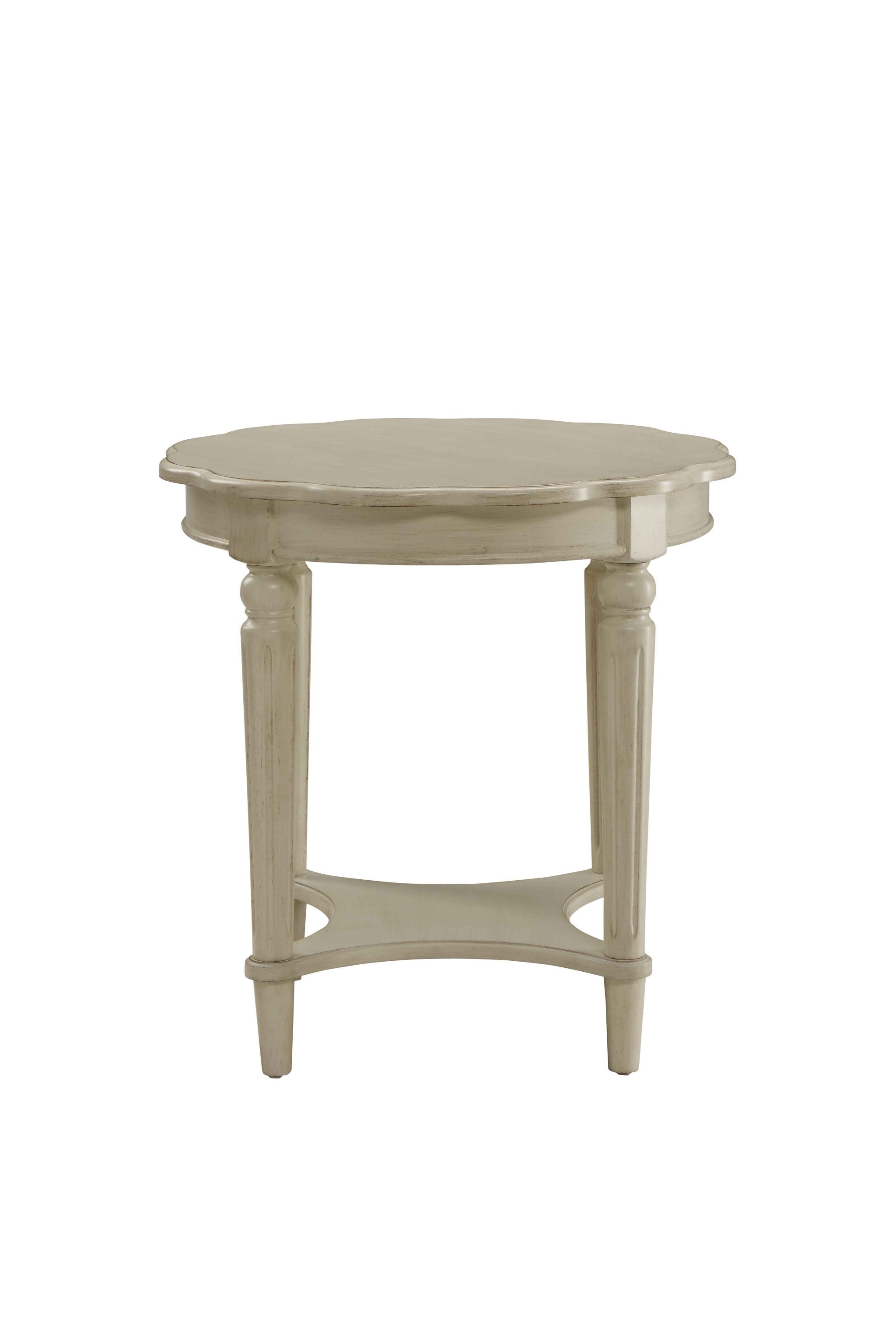  Antique White Solid Wood End Table By Homeroots 