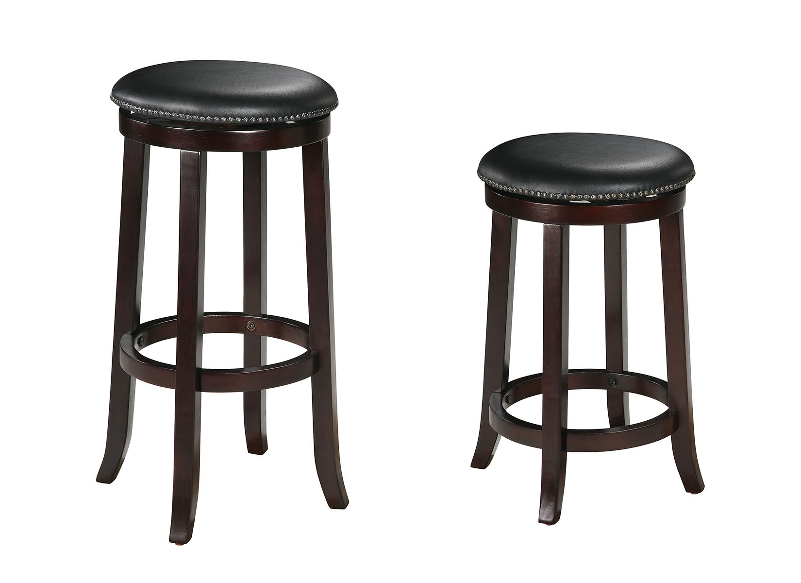  2Pc Espresso Swivel Counter Height Stool By Homeroots 
