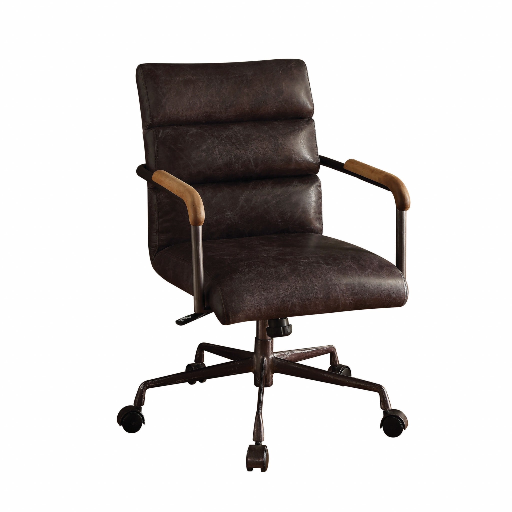  Antique Ebony Top Grain Leather Office Chair By Homeroots 