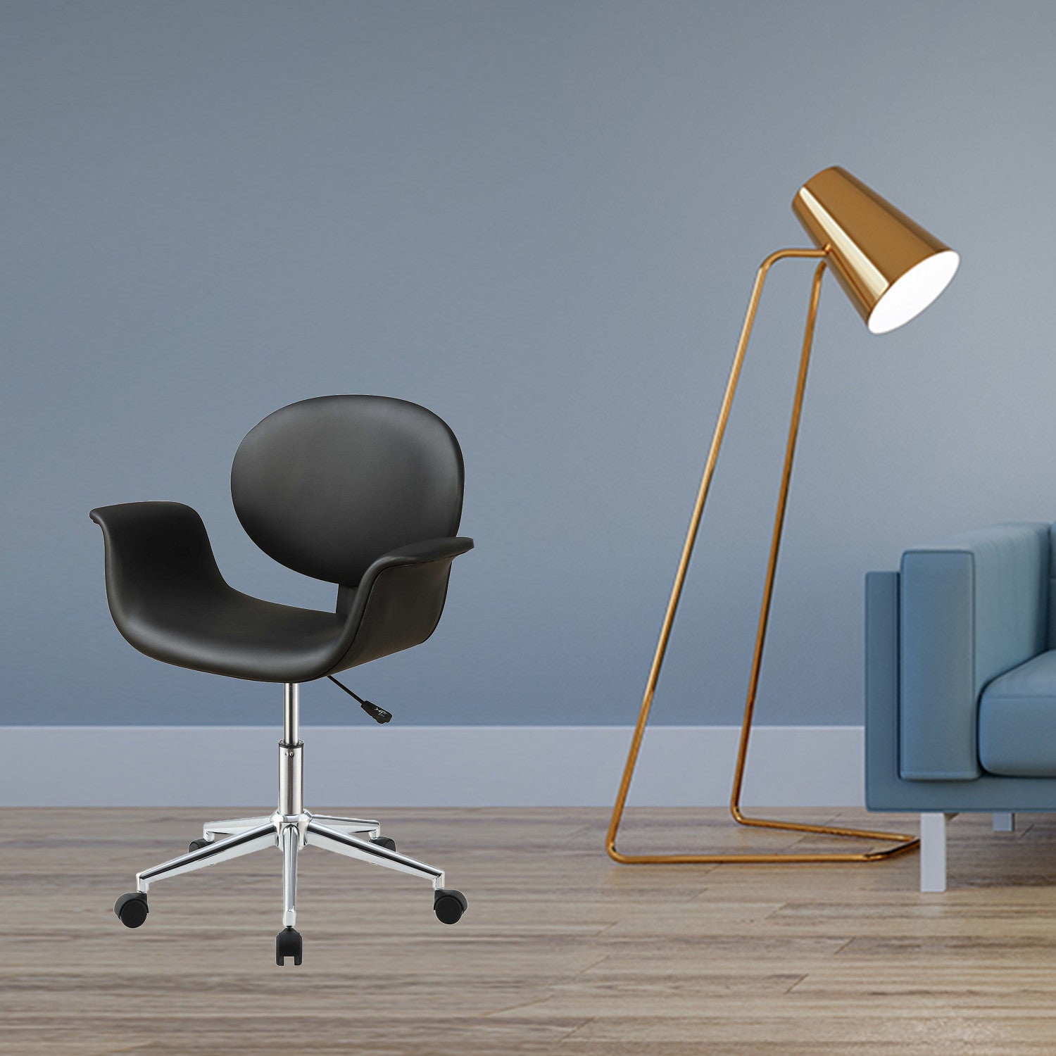  Black Pu Office Chair By Homeroots 