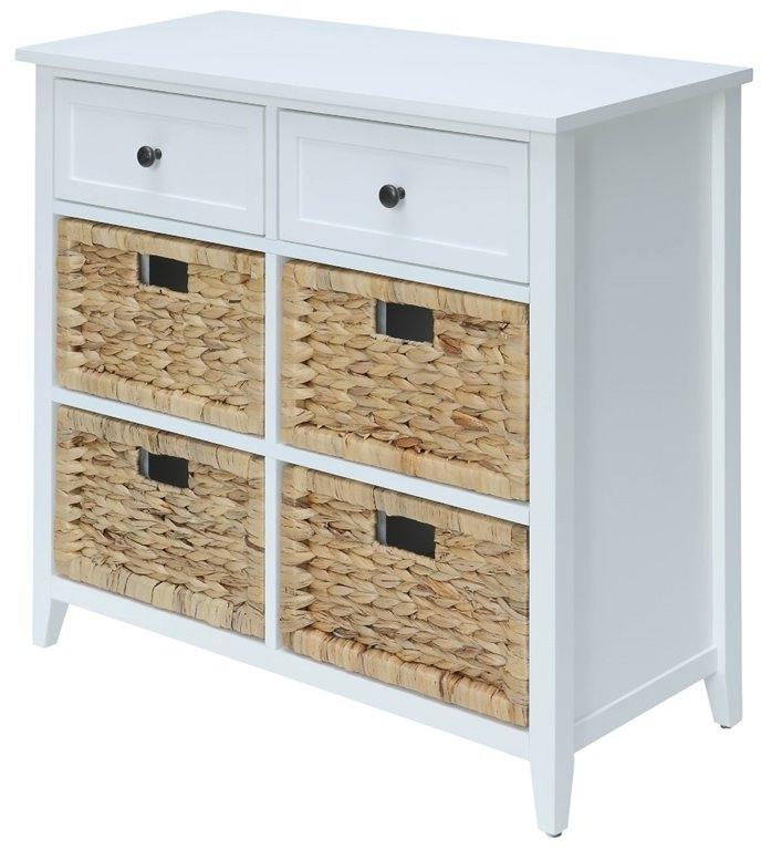  White Wood Veneer 6 Drawers Accent Chest By Homeroots 