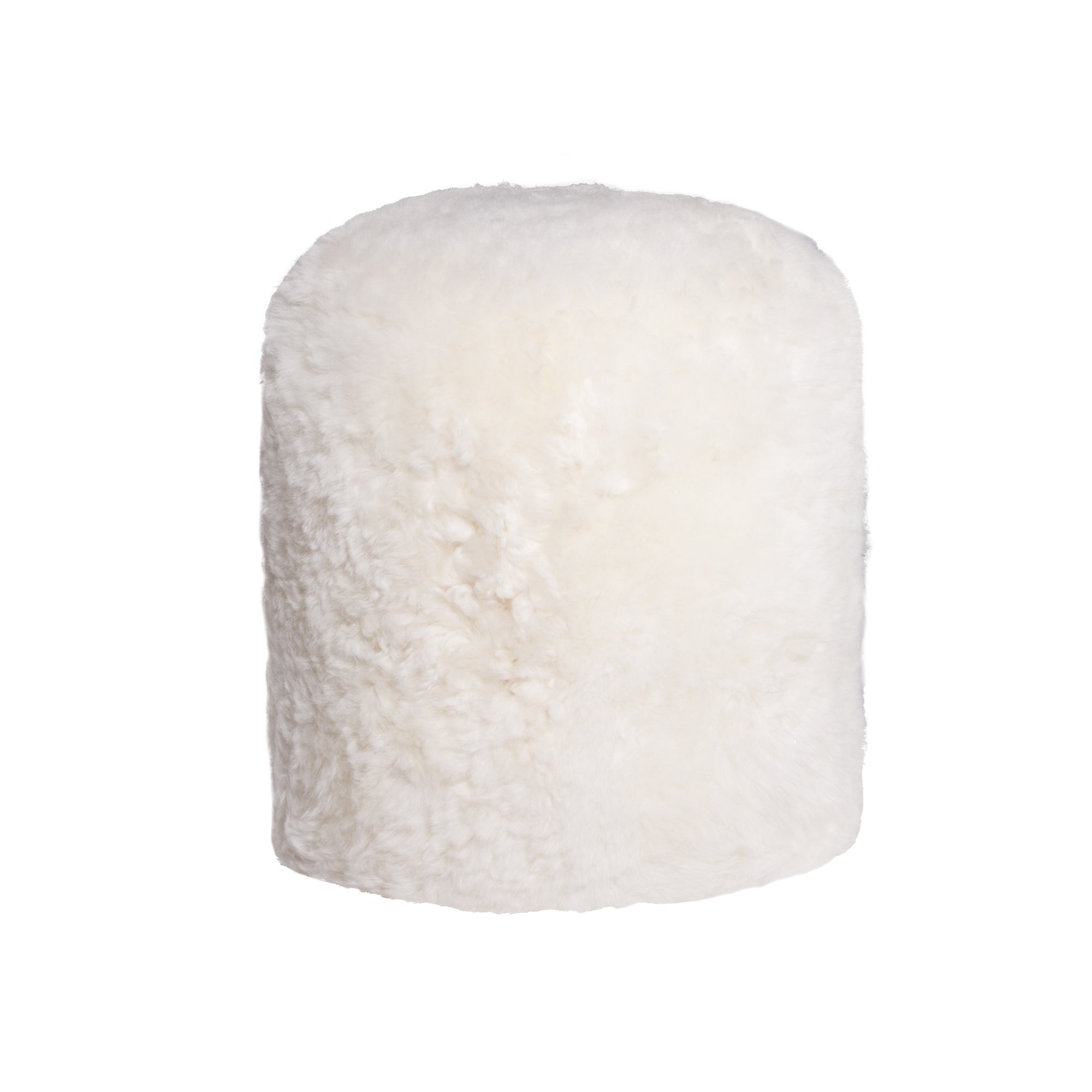  White Short-Hair Sheepskin - Stump Pouf By Homeroots 