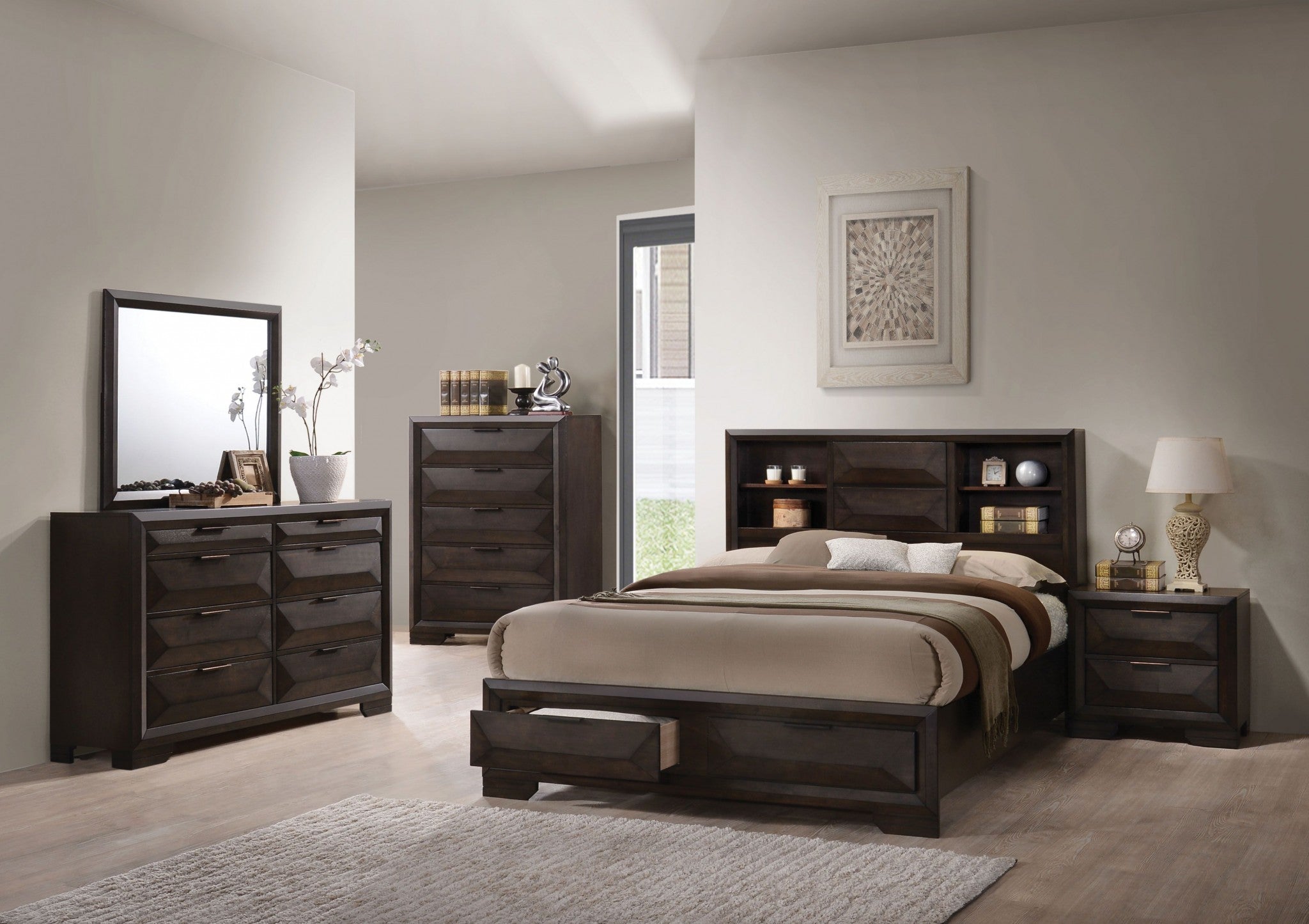  Espresso Eastern King Storage Bed By Homeroots 