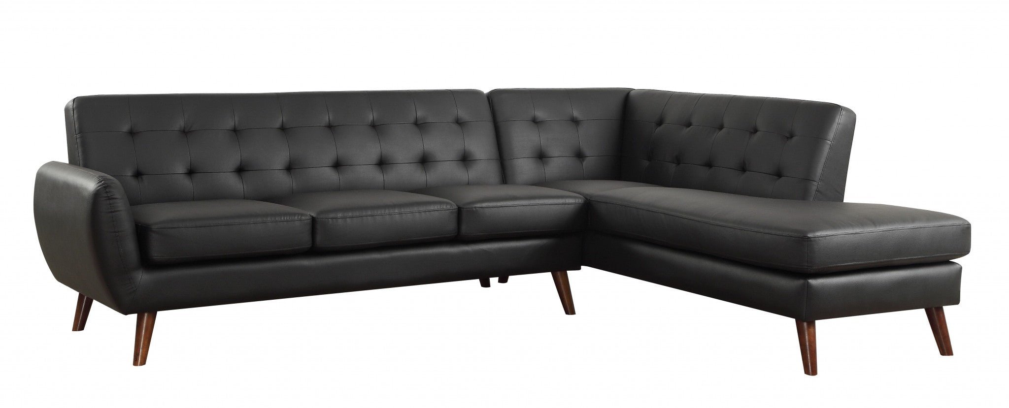  Black PU Sectional Sofa By Homeroots 