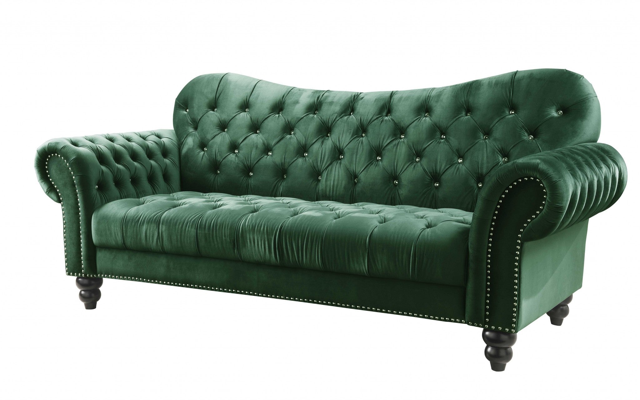  Green Velvet Sofa By Homeroots 