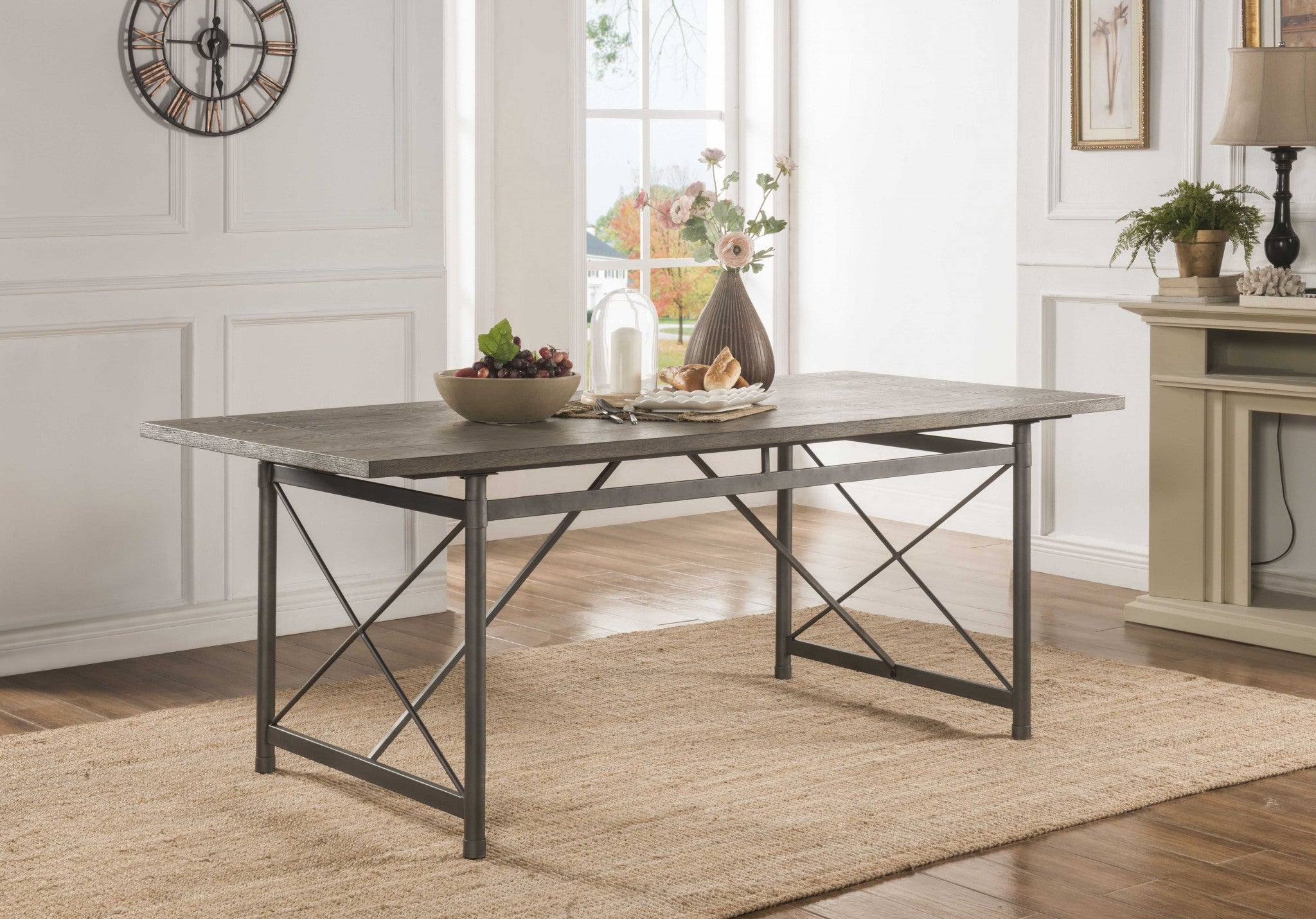  Gray Oak And Sandy Gray Dining Table By Homeroots - 318886 