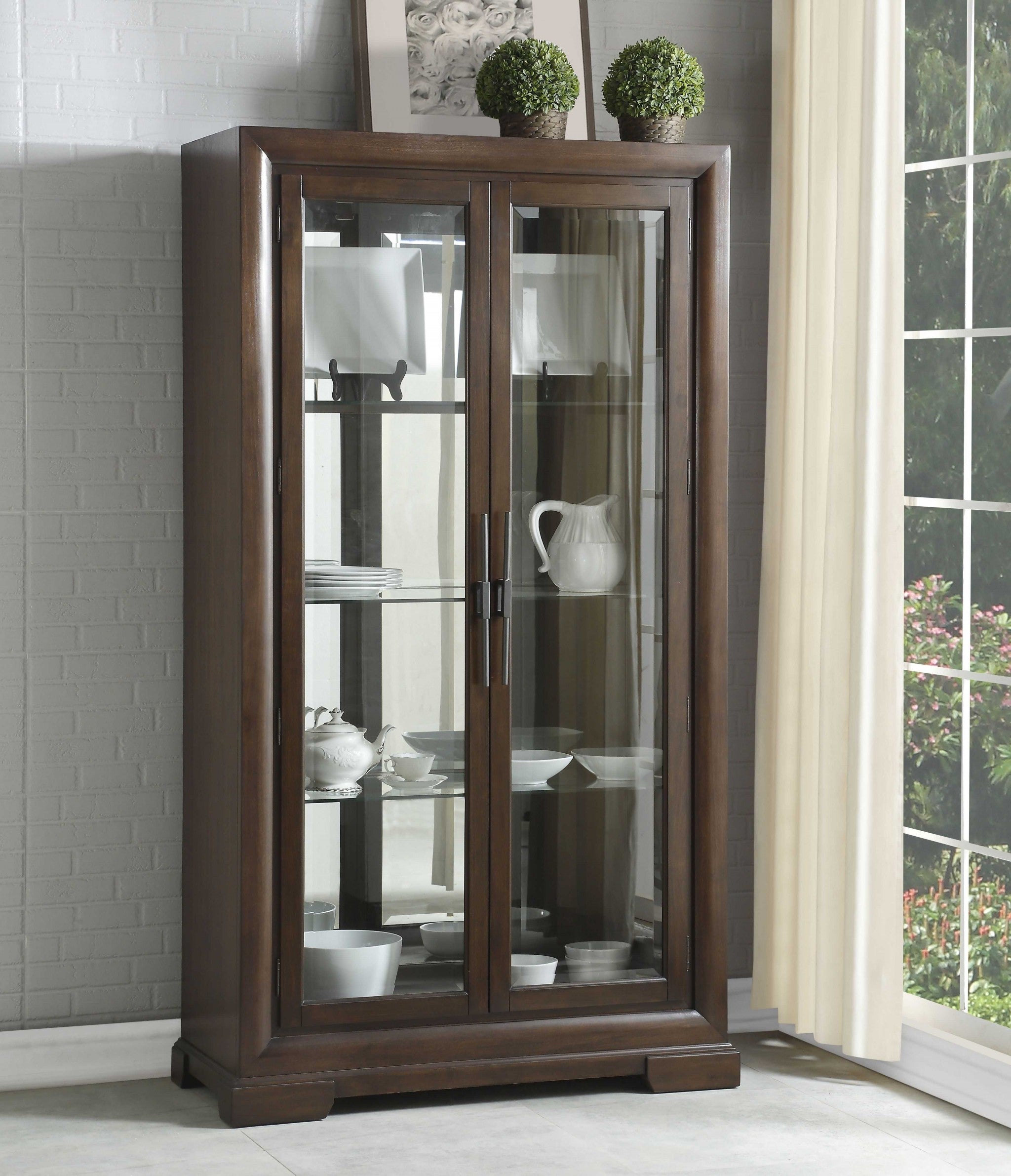  Tobacco Rectangular Display Cabinet By Homeroots 