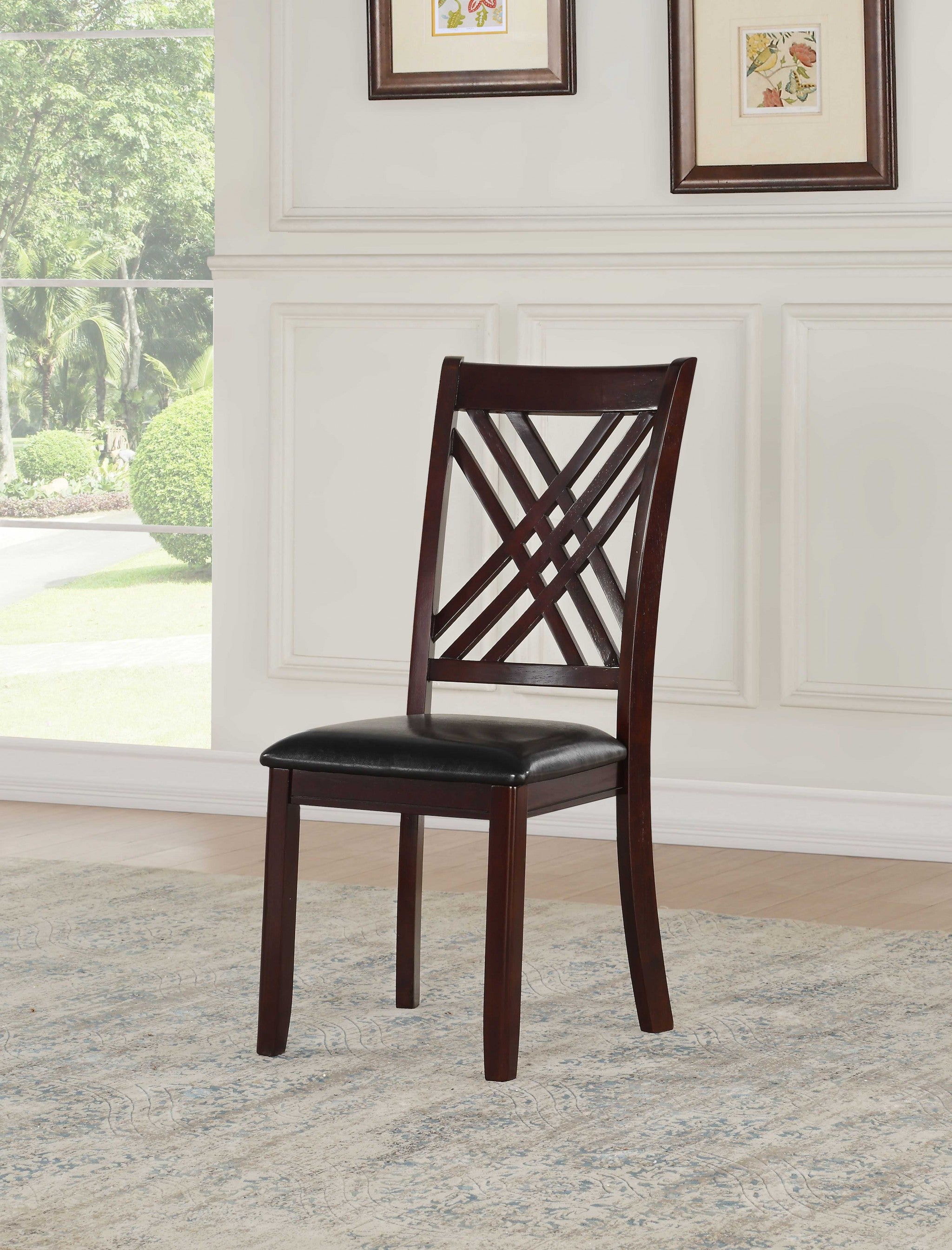  2Pc Black And Espresso Side Chair By Homeroots - 318946 